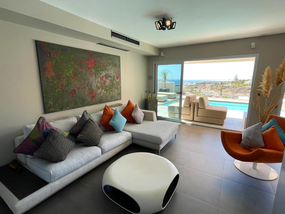 Luxury Villa Morelli With Seaview & Heated Pool Maspalomas  Exterior photo